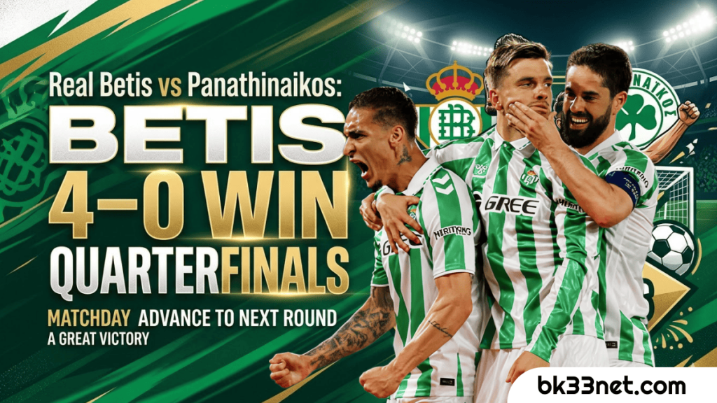 38 Real Betis vs Panathinaikos Betis Storm Into Quarterfinals with Stunning 4–0 Victory 1 1